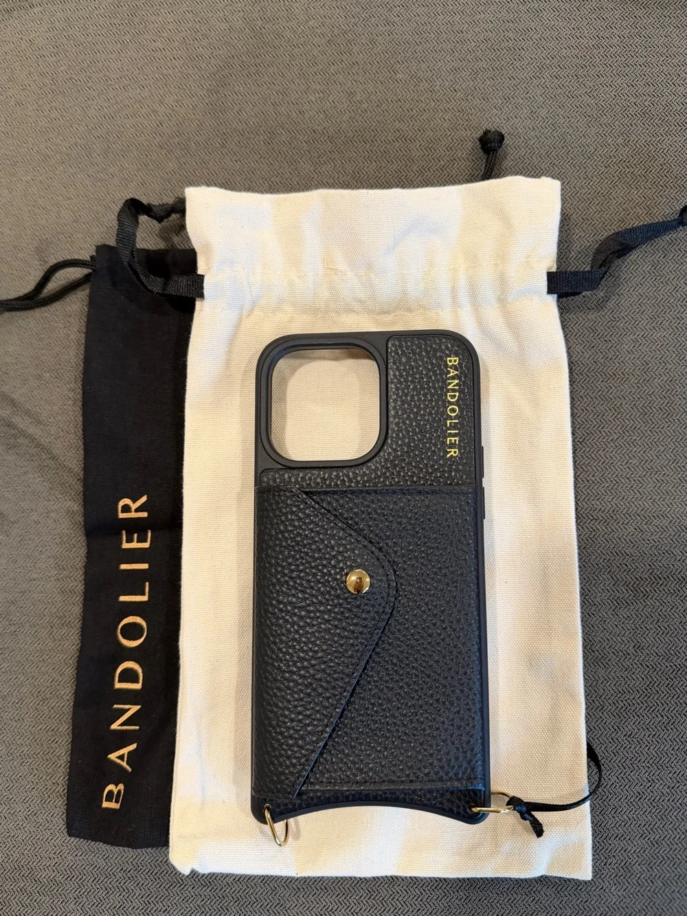 Bandolier Gia Black Leather Wallet Phone Case - Black